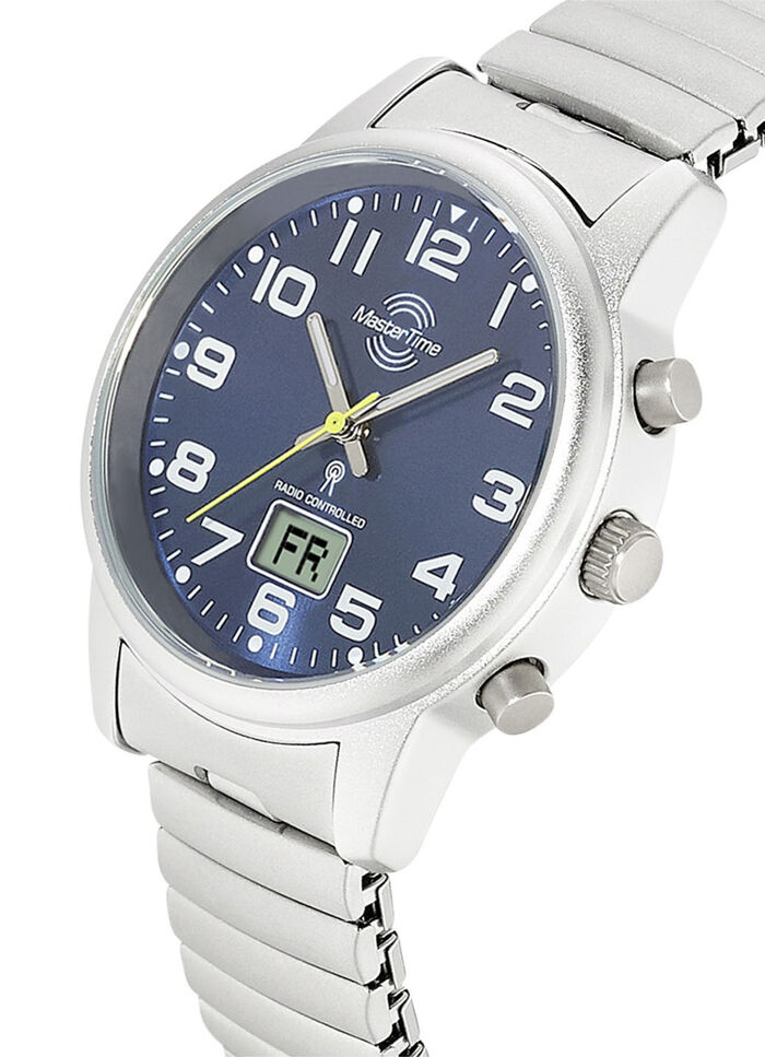 Master Time Funk-Damenuhr mit Edelstahlzugband 