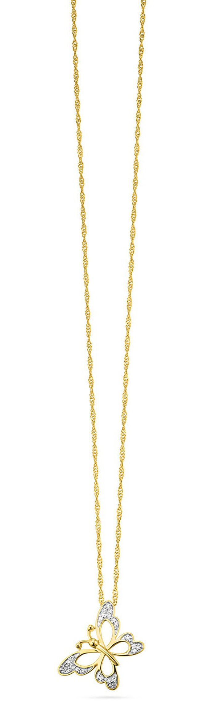 Schmetterling-Anh&auml;nger mit 24 Diamanten 