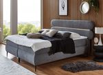Boxspringbett mit LED-Beleuchtung und Topper ANTHRAZIT