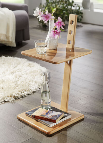 Beistelltisch mit höhenverstellbarer Tischplatte 