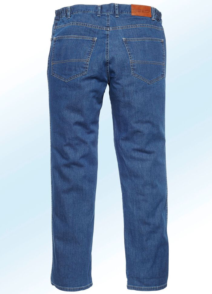 "Francesco Botti"-Jeans mit Dehnbundeins&auml;tzen in 3 Farben JEANSBLAU