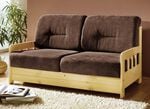 Verwandlungssofa aus massiver Kiefer BRAUN