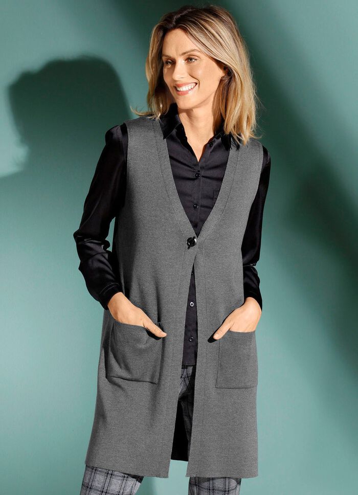 Strickweste mit dekorativem Verschluss 