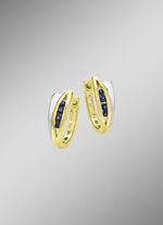 Klappcreolen in Bicolor mit synth. Safir 