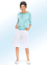 Pulli mit dekorativem Muster JADEGR&Uuml;N-WEISS