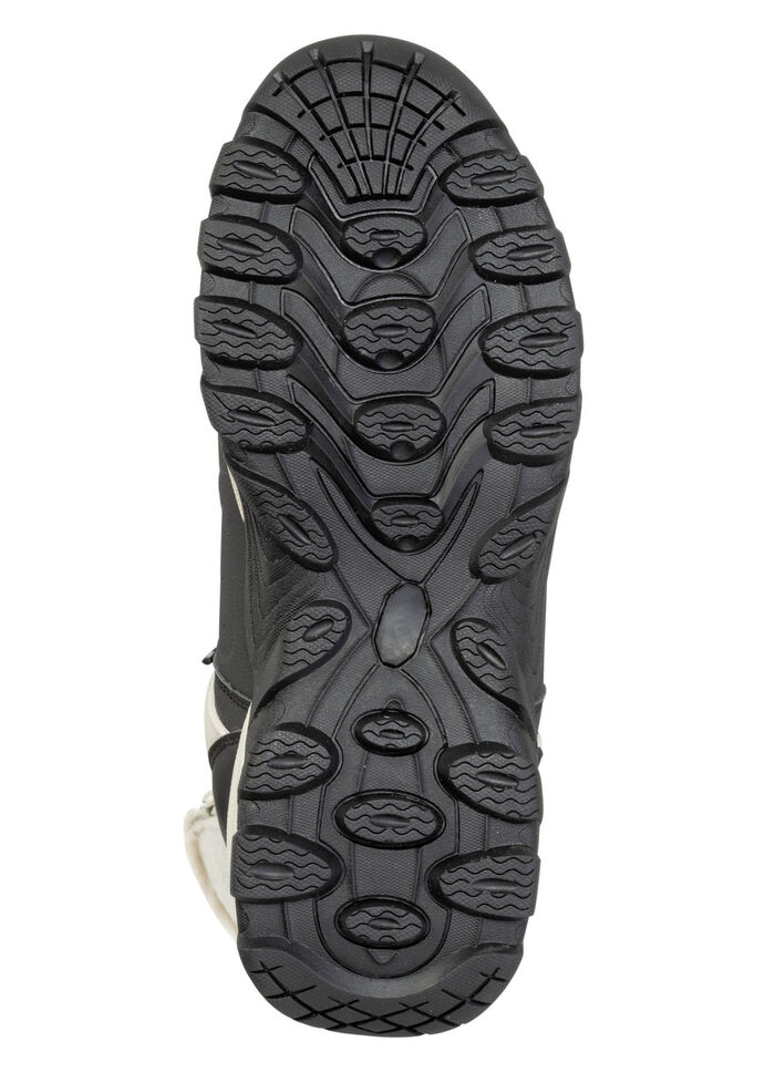 Gefütterte Damen-Stiefel, Winterschuhe, mit Reißverschluss ECRU-SCHWARZ