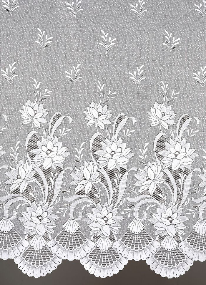 Blumenfenster-Store mit Automatikfaltenband 1:3 