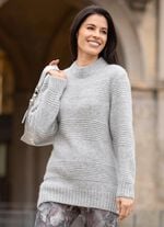 Longpullover mit zarter Paillettenzier 