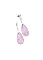 Ohrstecker mit Rosenquarz und synthetische Zirkonia 