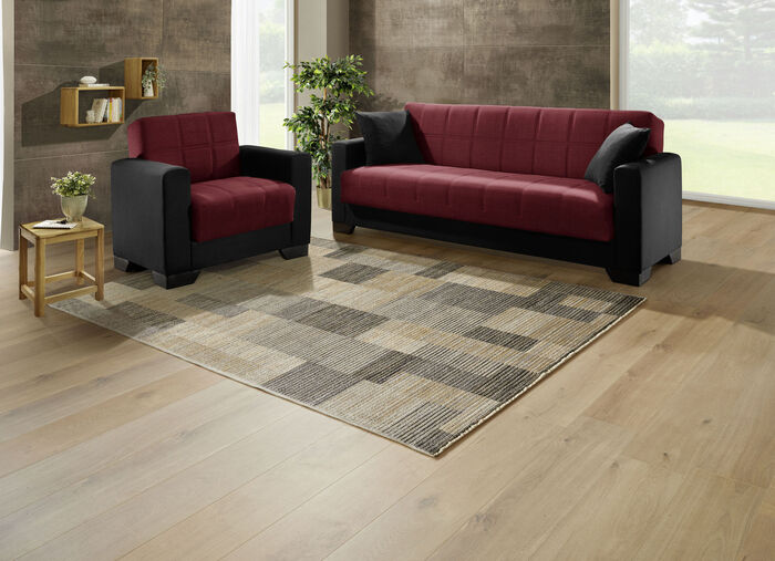 Moderne Polstermöbel  SCHW.-BORDEAUX