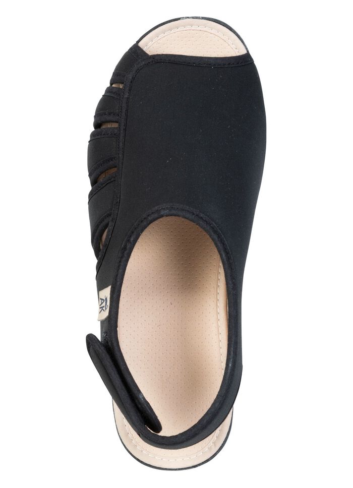 Bequeme Damen-Sandalen, Weite H, mit angenehmer Polsterung SCHWARZ