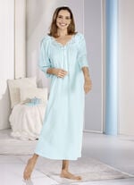 Nachthemd, knöchellang und Stickereispitze  