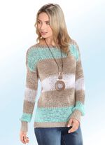 Pullover in interessantem B&auml;ndchengarn-Dessin 