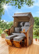 Hochwertiger Strandkorb Flair aus Pinienholz 