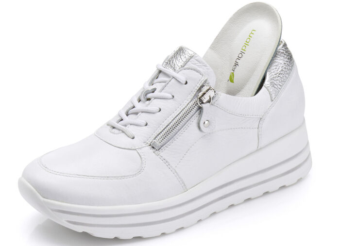 Waldl&auml;ufer, bequeme Damen-Sneaker, Weite H, mit herausnehmbarem Fu&szlig;bett WEISS