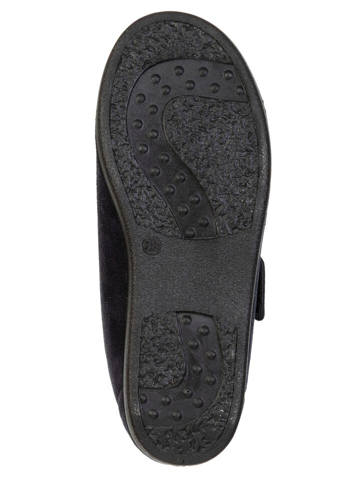 Bequeme Damen-Klettschuhe, Weite H, mit herausnehmbarem Fu&szlig;bett SCHWARZ