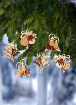 Baumbehang aus Holz, 6er-Set 