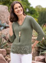 Pullover mit Melange-Effekt durch edles Glanzgarn 