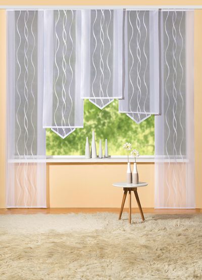 Moderne Schiebegardine mit dezentem Wellen-Design 