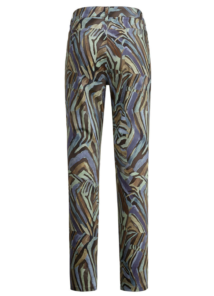 Hose mit rückwärtigen Dehnbundeinsätzen JEANSBLAU-SALBEI-BRAUN