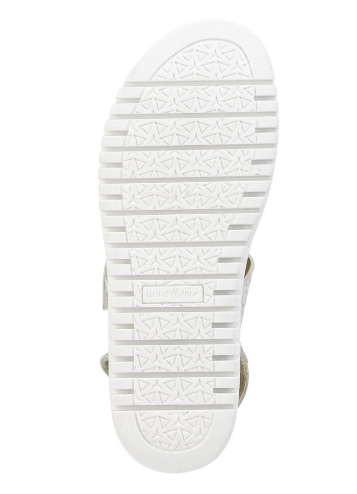 Waldläufer Sandale aus effektvoll bedrucktem Nubukleder ECRU-BUNT