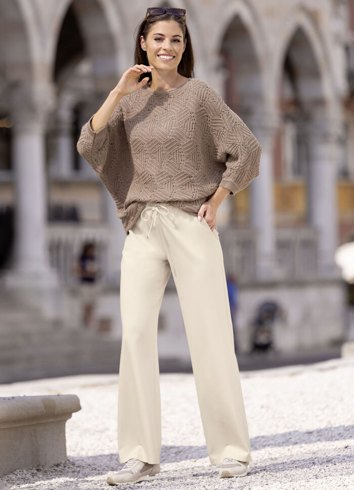Angesagte Hose in modischer Weite BEIGE
