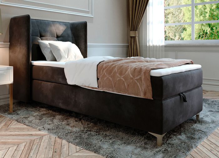 Boxspringbett mit Bettkasten und Topper 