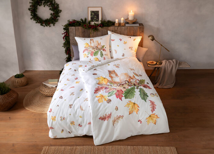 Bettwäsche-Garnitur mit herbstlichen Motiven 
