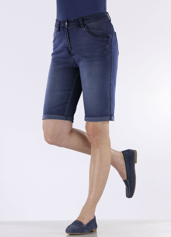 Bermudas mit Push-up-Effekt DUNKELBLAU