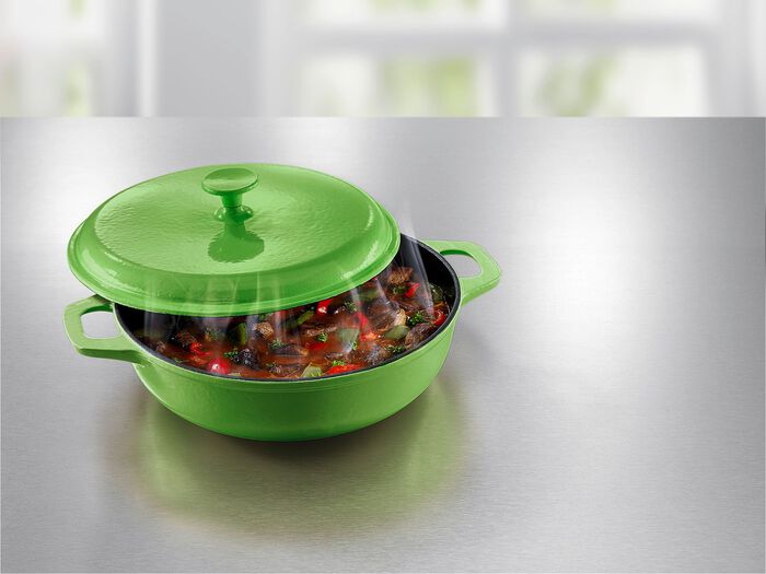 Gusseisen-Schmortopf GR&Uuml;N