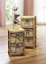 Regal mit K&ouml;rben aus Mais-Strohgeflecht NATUR