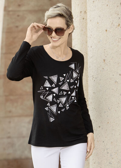 Shirt mit Kontrastdruck 