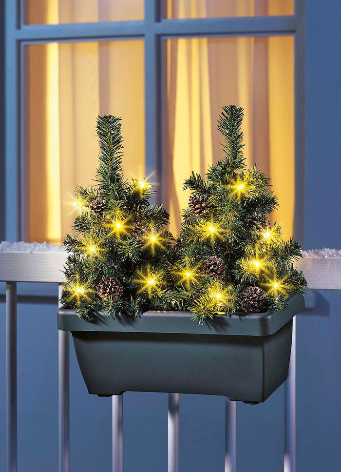 Balkonkasten mit LED-B&auml;umchen 