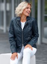 Lederkurzjacke von &bdquo;Cabrini&ldquo; DUNKELBLAU
