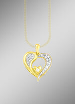 Romantischer Herz-Anh&auml;nger mit Diamanten 