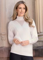 Pullover mit transparentem Einsatz am Dekolleté 