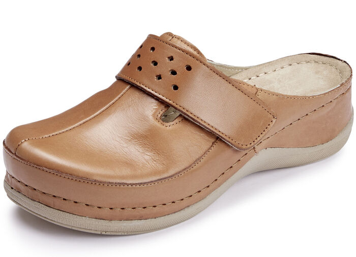 ELENA EDEN Clog mit Klettverschluss COGNAC