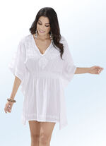 Tunika aus reiner Baumwolle, handbestickt 