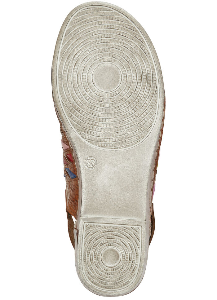 Gemini Sandalette mit raffinierten, bunten Flechtdurchzügen COGNAC