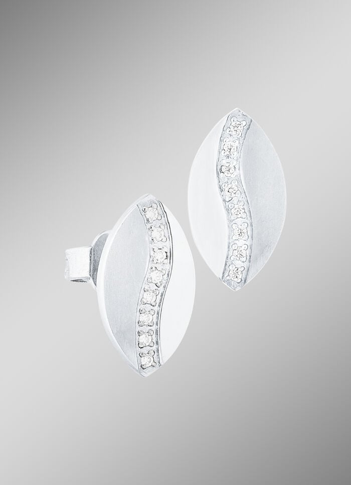 Schicke Ohrstecker mit synth. Zirkonia 