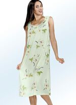 Nachthemd, breite Träger mit V-Ausschnitt LINDGRÜN-BUNT