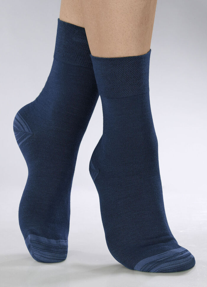Sechserpack Socken in verschiedenen Farbstellungen 2X JEANSBLAU MELIERT, 2X MARINE MELIERT, 2X NACHTBLAU MELIERT