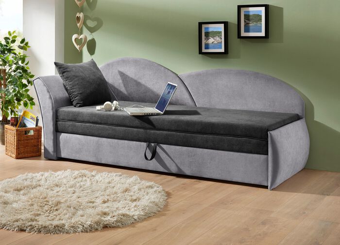 Schlafsofa mit Bettkasten und 1 Dekokissen 