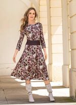 Kleid mit Lederimitat-Einsatz 