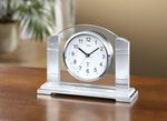Tischuhr mit Mineralglas-R&uuml;ckwand SILBER