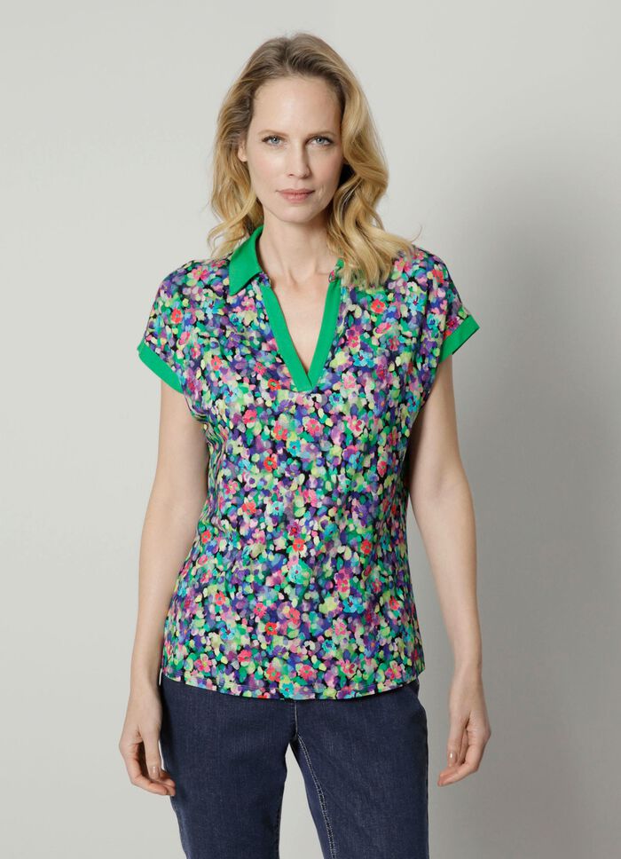 Poloshirt mit &uuml;berschnittenem &Auml;rmel 