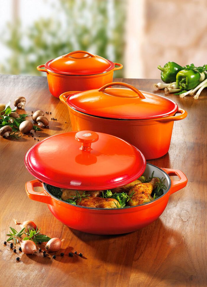 Gusseisen-Schmortopf und -Br&auml;ter 