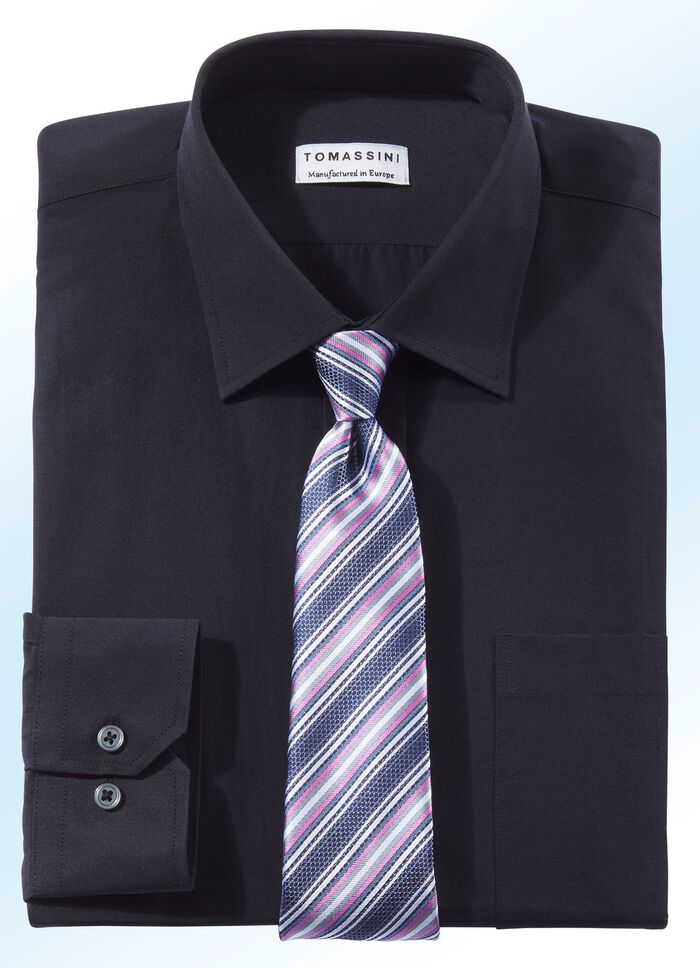 Hemd mit Brusttasche in 5 Farben und 2 &Auml;rmell&auml;ngen SCHWARZ