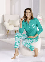 Zweierpack Schlafanzüge von Laurina mit Knopfleiste  