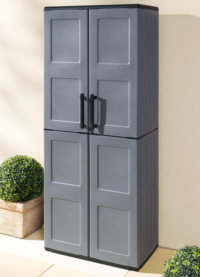Gartenschrank mit soliden Stahlscharnieren 